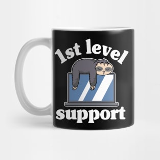 Funny Tech Support Sloth 1st Level Support Gift Mug